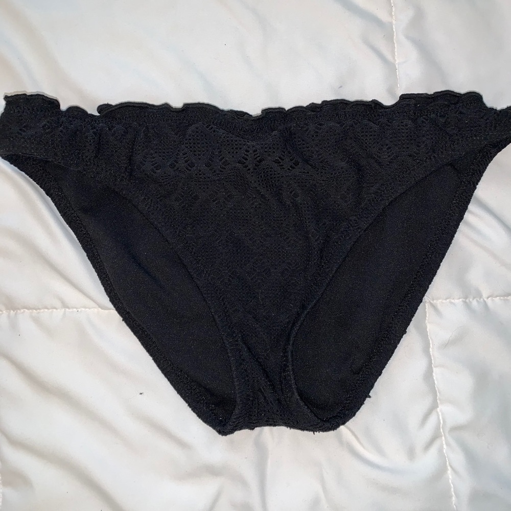 Black ruffle swim bottoms